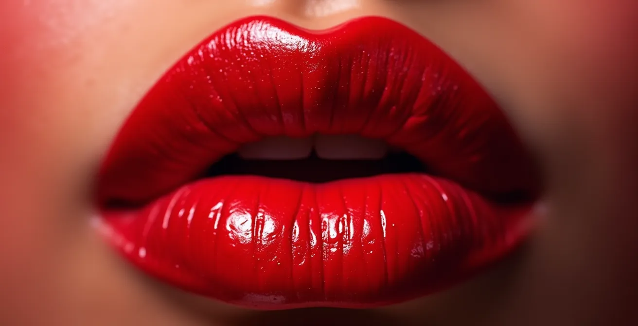 Extreme close-up of makeup colors shifting under different lighting