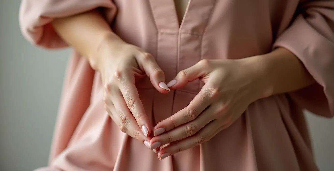 Fashion model demonstrating proper hand positioning techniques with complete visibility avoiding wrist cutoffs