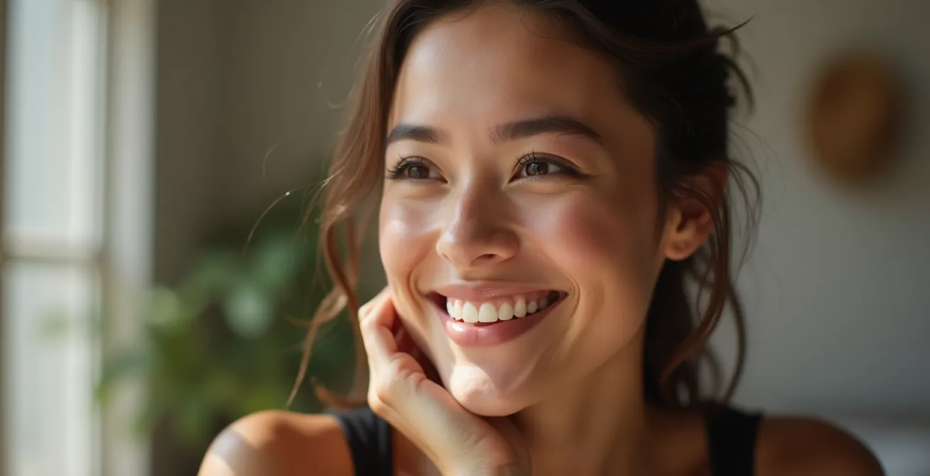 Model demonstrating confident body language during introduction